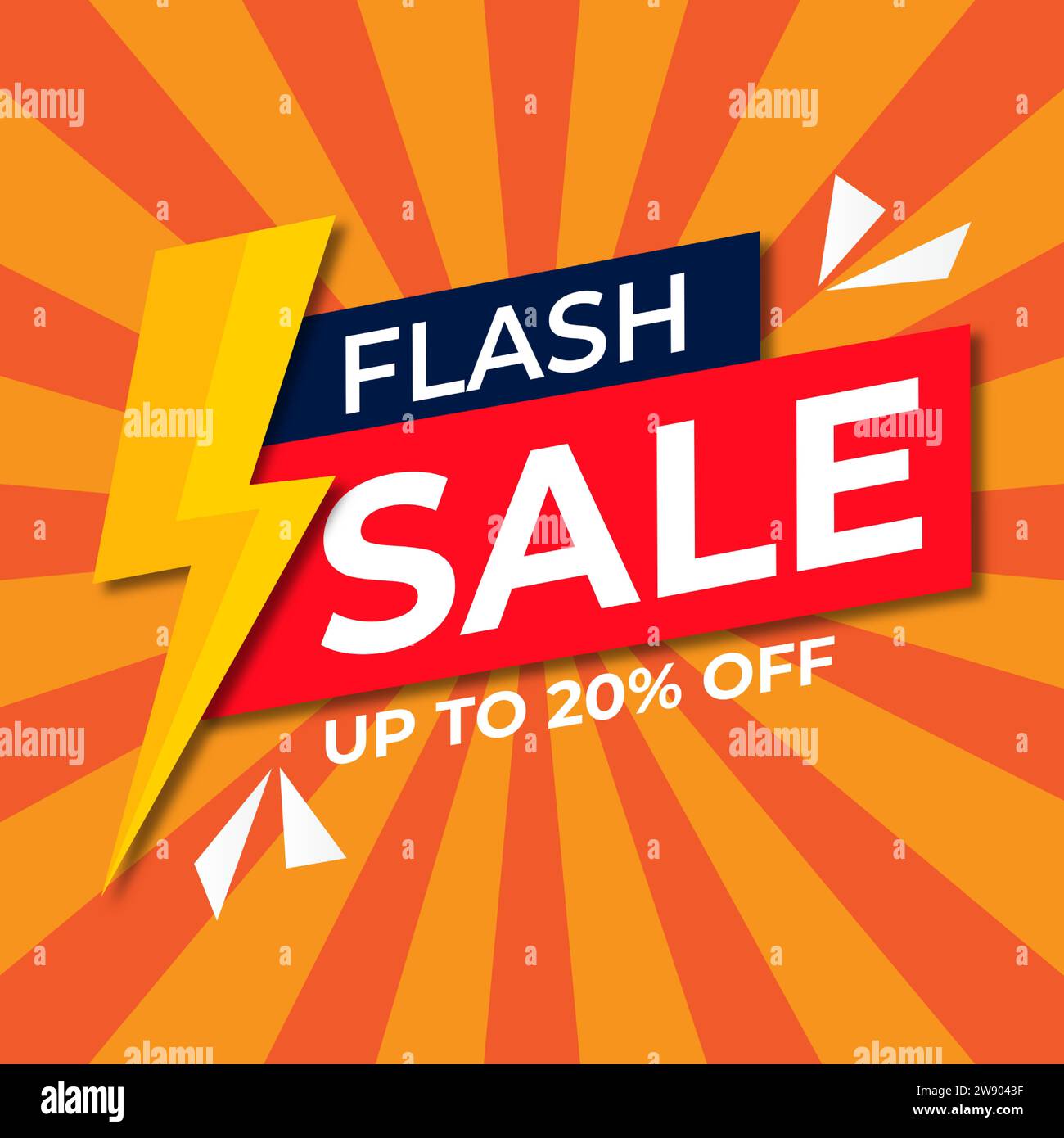 Flash-Werbebanner. Flash-Angebot Banner-Design Stock Vektor