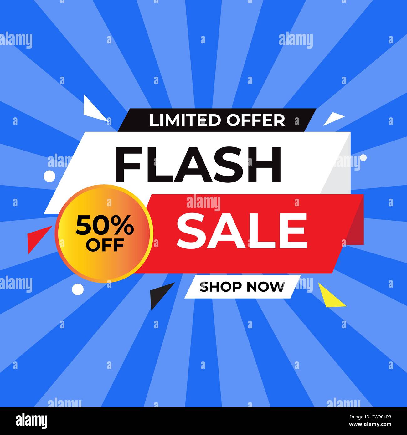 Flash-Werbebanner. Flash-Angebot Banner-Design Stock Vektor