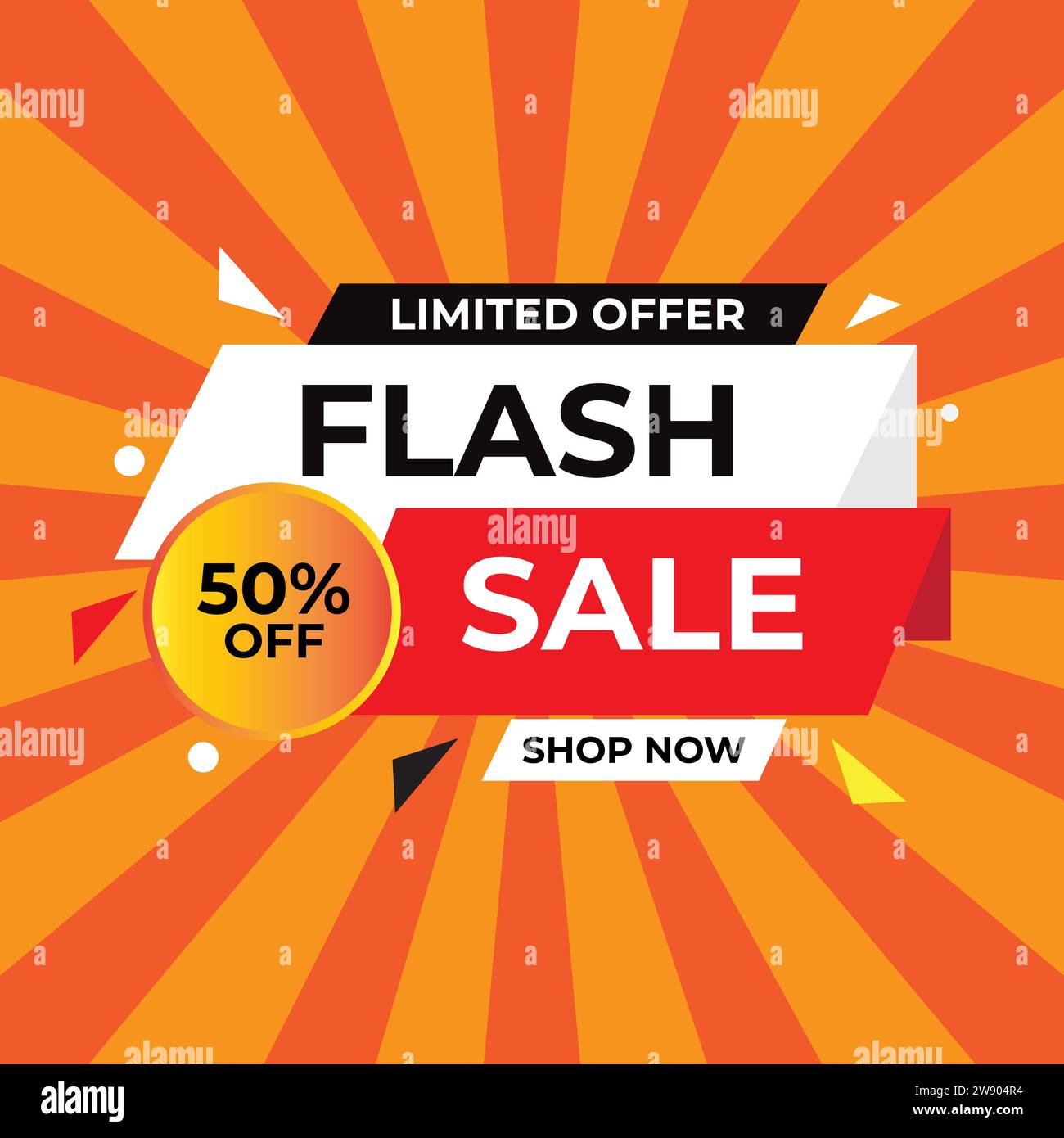 Flash-Werbebanner. Flash-Angebot Banner-Design Stock Vektor