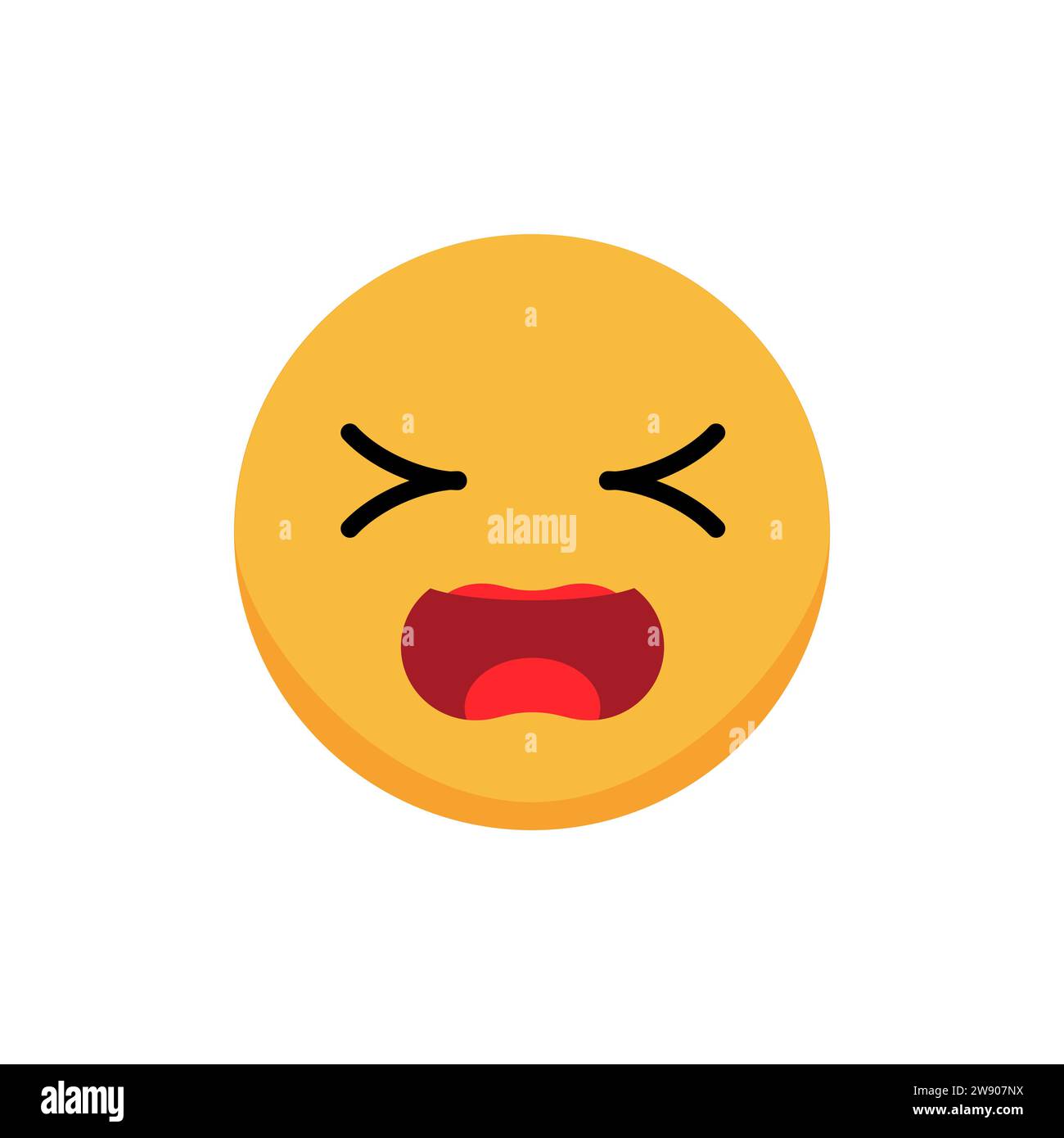 Smiley hat Angst. Comic-Emoji. Illustration des flachen Vektors. Stock Vektor