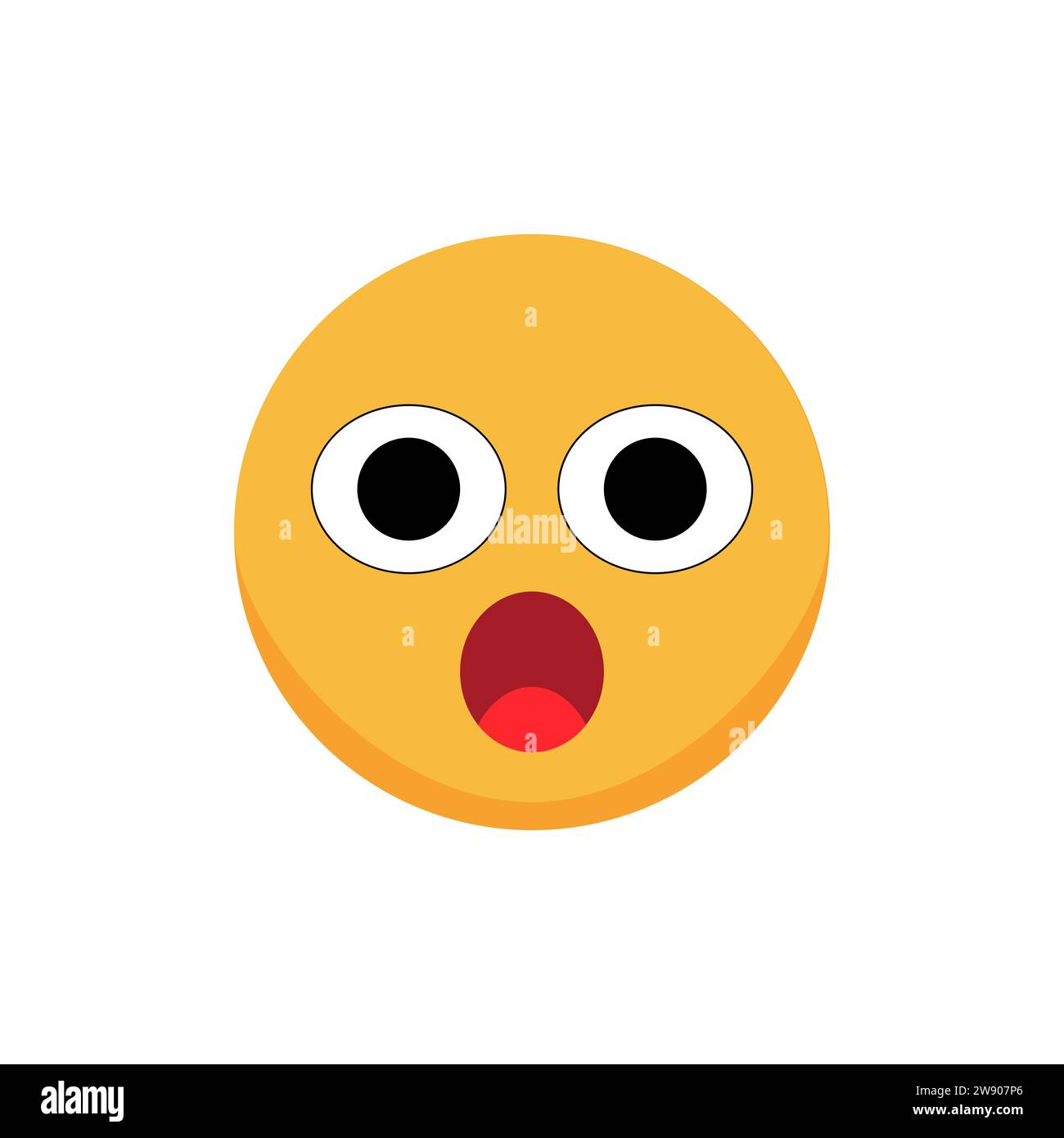 Überraschte Smiley. Comic-Emoji. Illustration des flachen Vektors. Stock Vektor