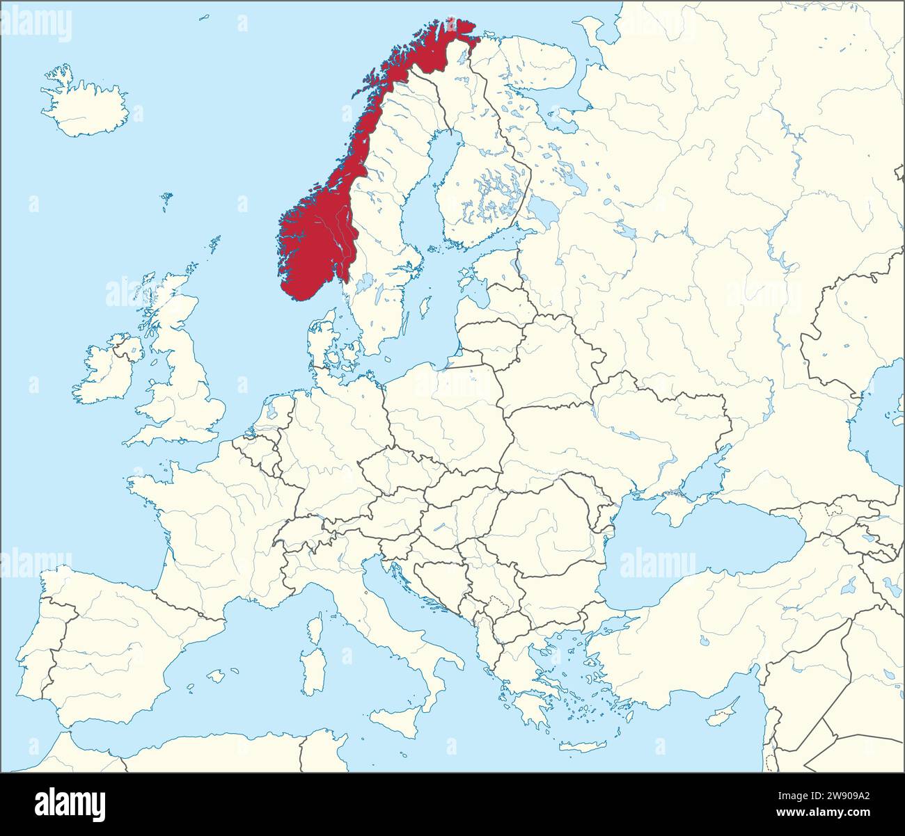 Lageplan des KÖNIGREICHS NORWEGEN, EUROPA Stock Vektor