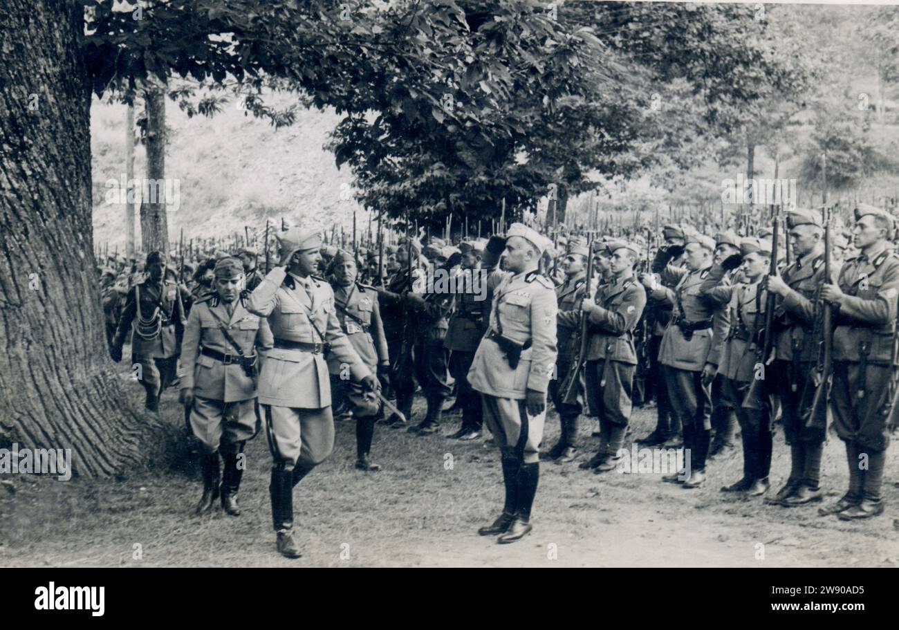 2. Weltkrieg - IIGM Prinz von Piemont Umberto di Savoia in Militäruniform - Ventimiglia, Italien Stockfoto