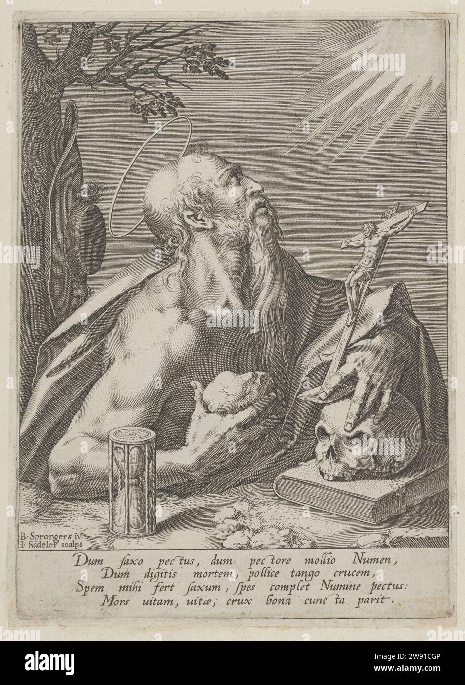 St. Jerome 1953 von Johann Sadeler I. Stockfoto