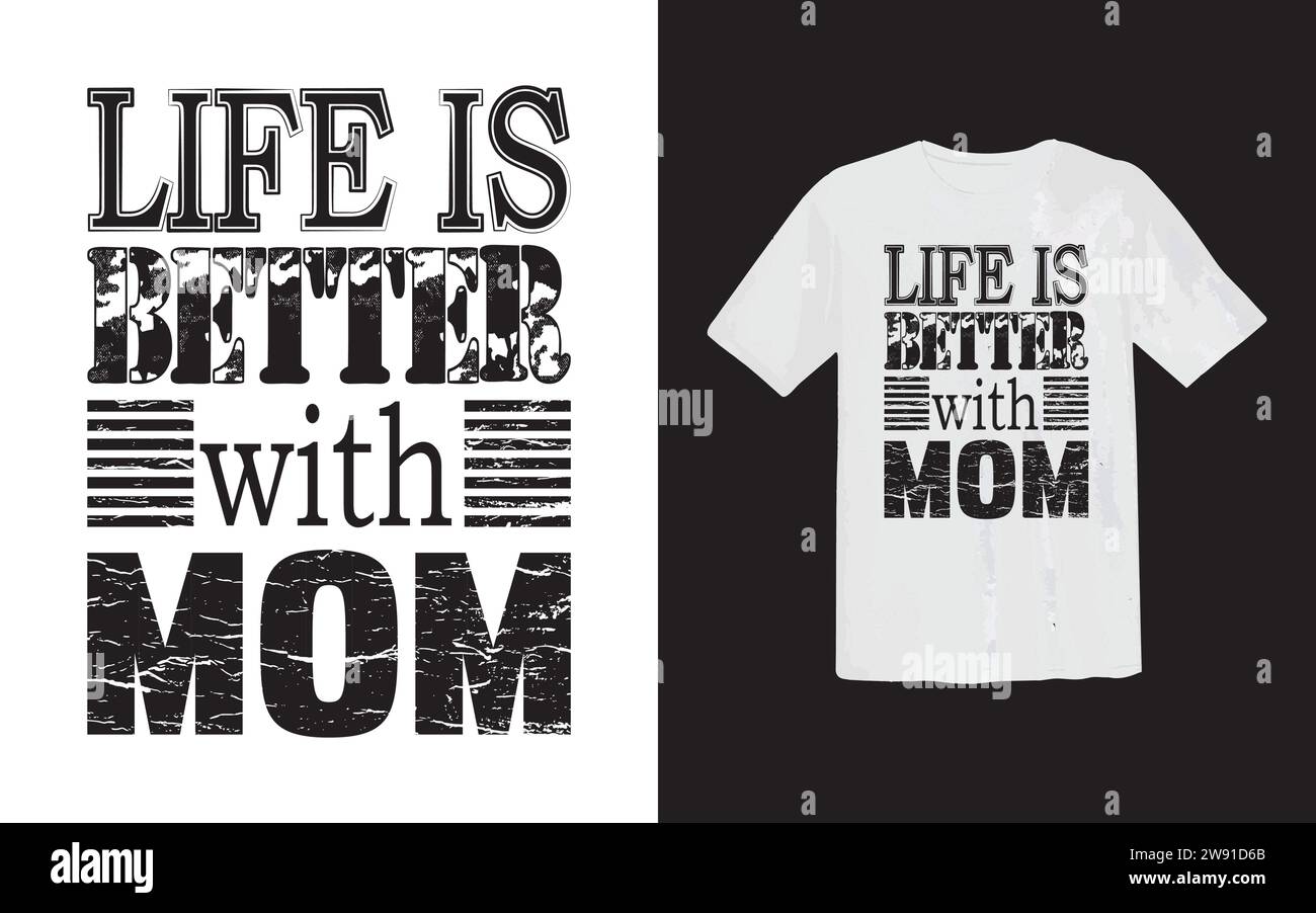 Schöne Mama oder stolze Mutter und Happy Mother's Day T-Shirt-Druckvorlage, Typografie-Design für Muttertag, Mutterleben, Mutterboss, Frauentag. Stock Vektor