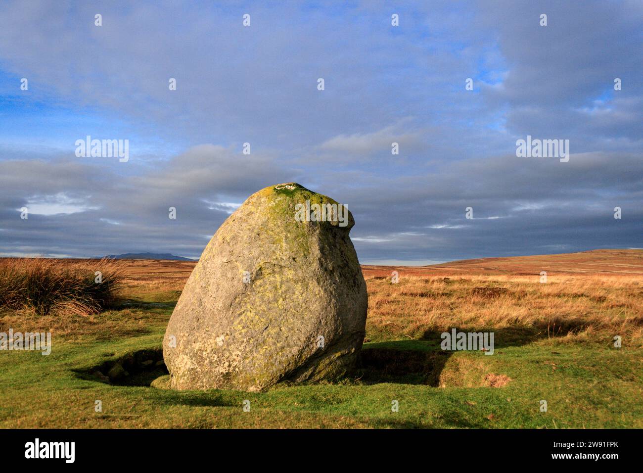 Der Cop Stone. Moor Divock, Cumbria. Stockfoto