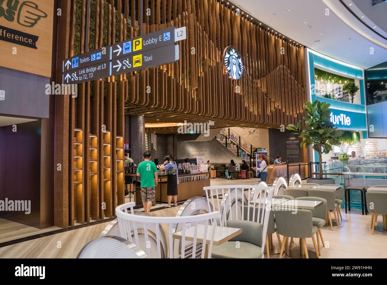 Starbucks Store im Changi Aiport, Singapur Stockfoto