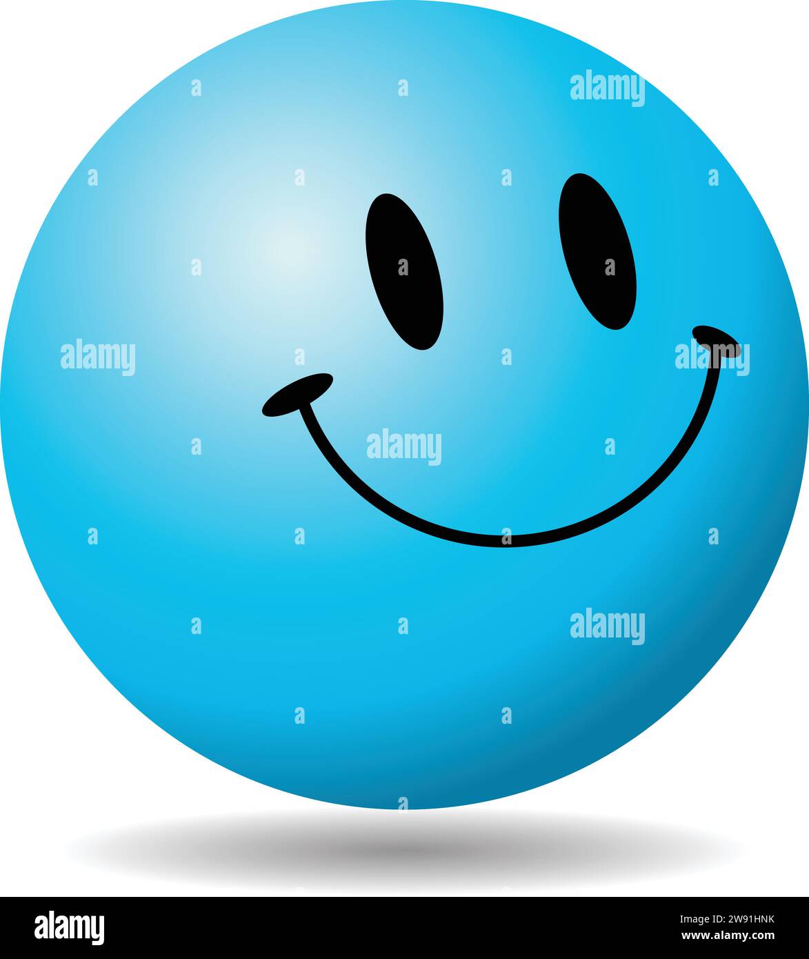 Happy Smile Face Ball Blau| Kugeln mit lächelndem Gesicht | Lächeln Symbol |Lächeln Zeichen, lächelndes Emoticon mit Happy Stock Vektor