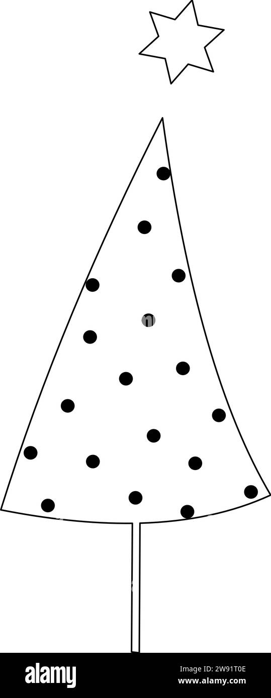 Schwarze Punkte für Weihnachtsbäume mit transparentem Hintergrund Stock Vektor