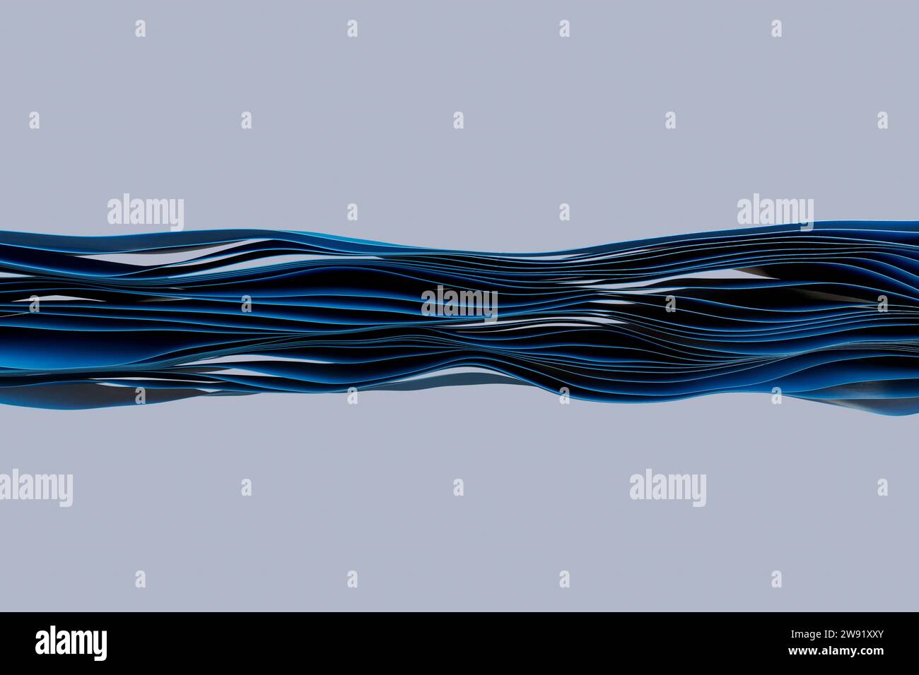 Schichten blauer Textilien vor grauem Hintergrund Stockfoto