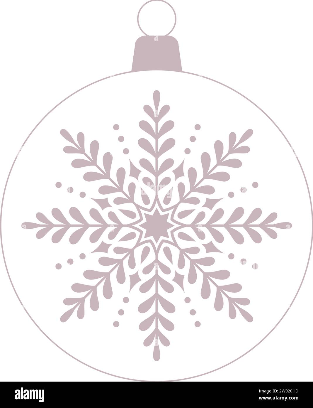 Weihnachtskugel Malve mit transparentem Hintergrund Stock Vektor