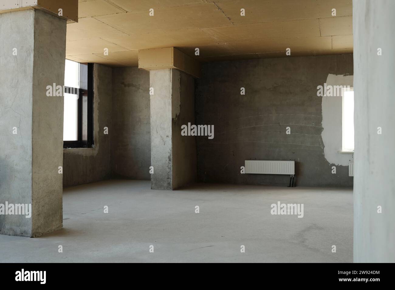 Loft-Apartment-Zimmer im Bau Stockfoto