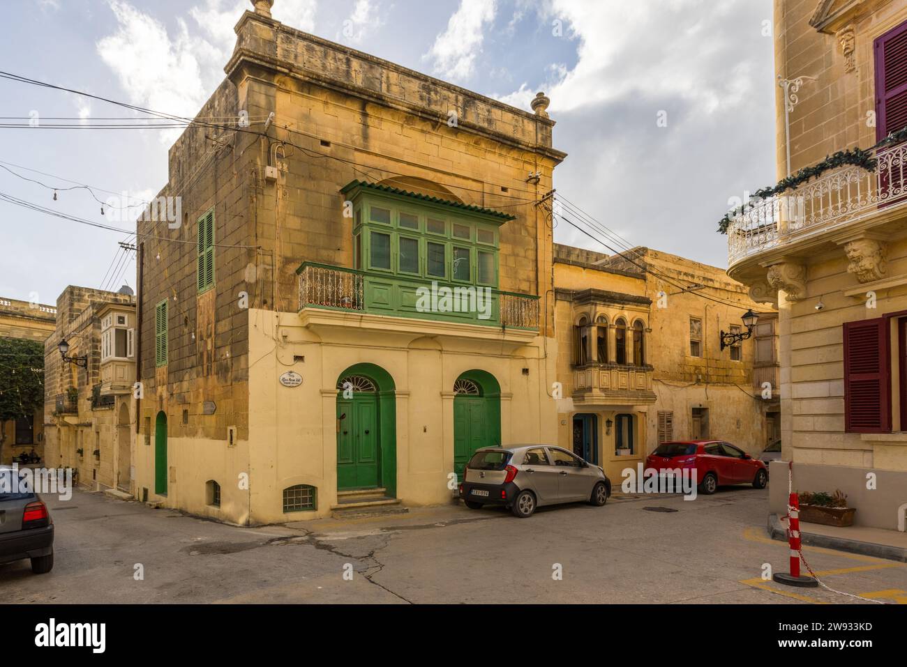 In den Straßen von Gozos Inselhauptstadt Victoria, die von den Einwohnern Rabat genannt wird Stockfoto