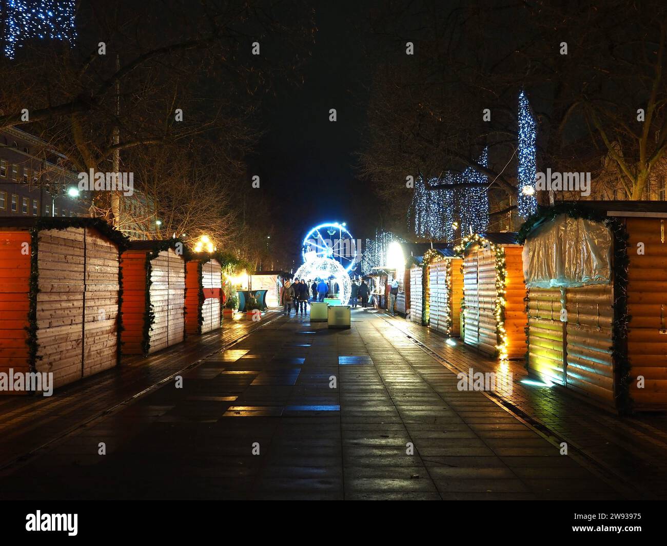 Weihnachtsmarkt im Zentrum von Szcecin Polen Stockfoto