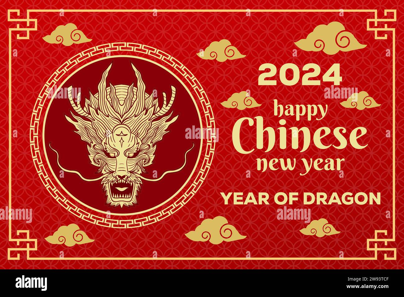 Happy chinese New Year 2024 Hintergrund Illustration Stock Vektor
