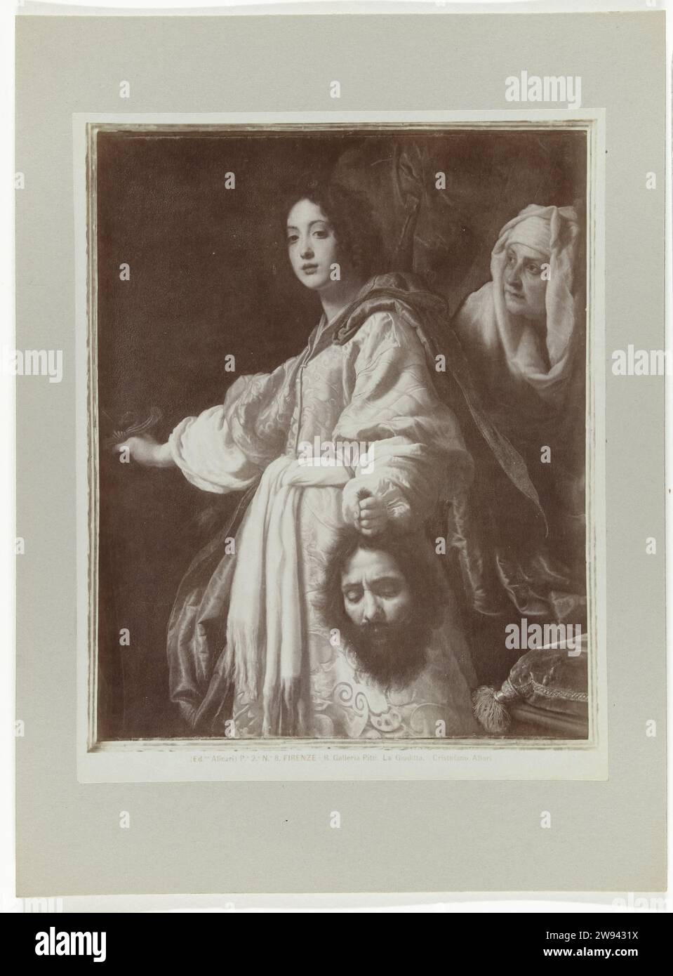 Gemälde von Judith mit dem Kopf des Holofernes, um 1880 - um 1895 Fotografie Gemälde von Cristofano Allori. Florenz Papier. Unterstützung für Fotos. Albumendruck aus Pappe Stockfoto