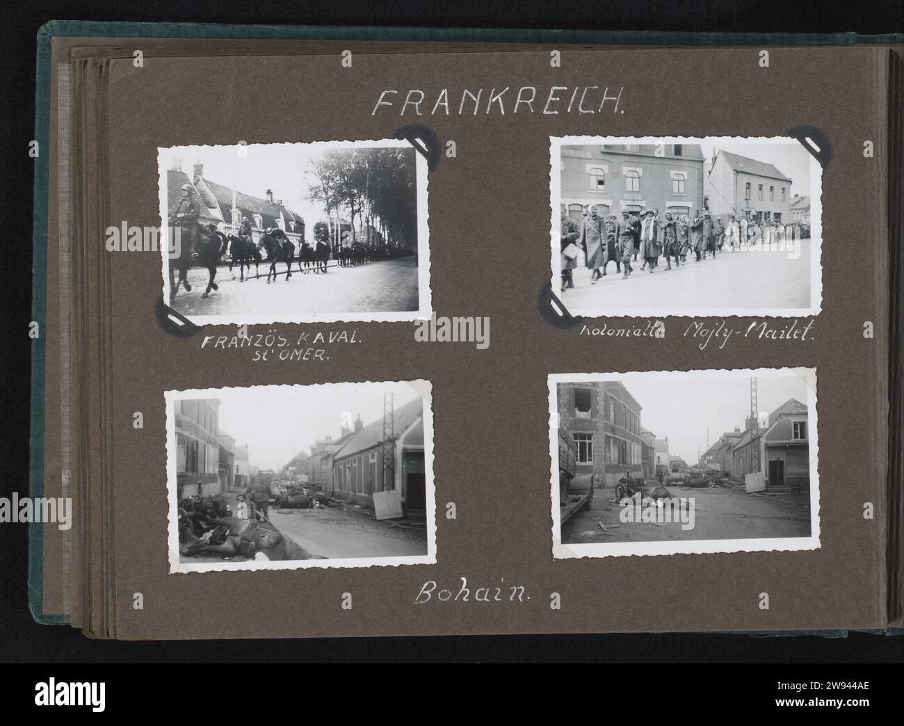 Krieg in Frankreich, 1940 1945 Fotoalbum Magazin mit vier Fotos des