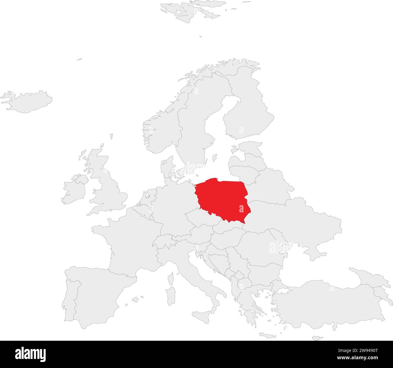 Lageplan der REPUBLIK POLEN, EUROPA Stock Vektor