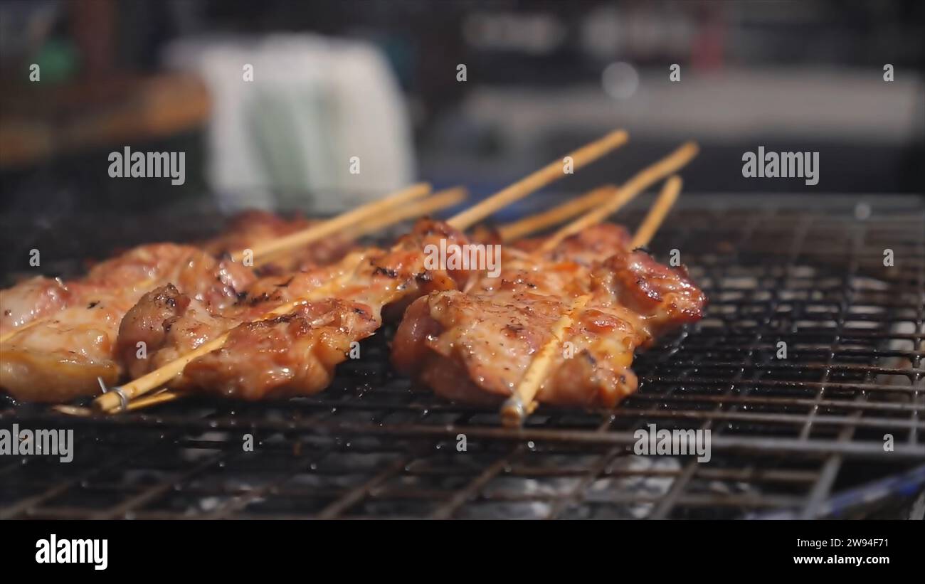 Gegrillte Spieße, Fleischgerichte Stockfoto