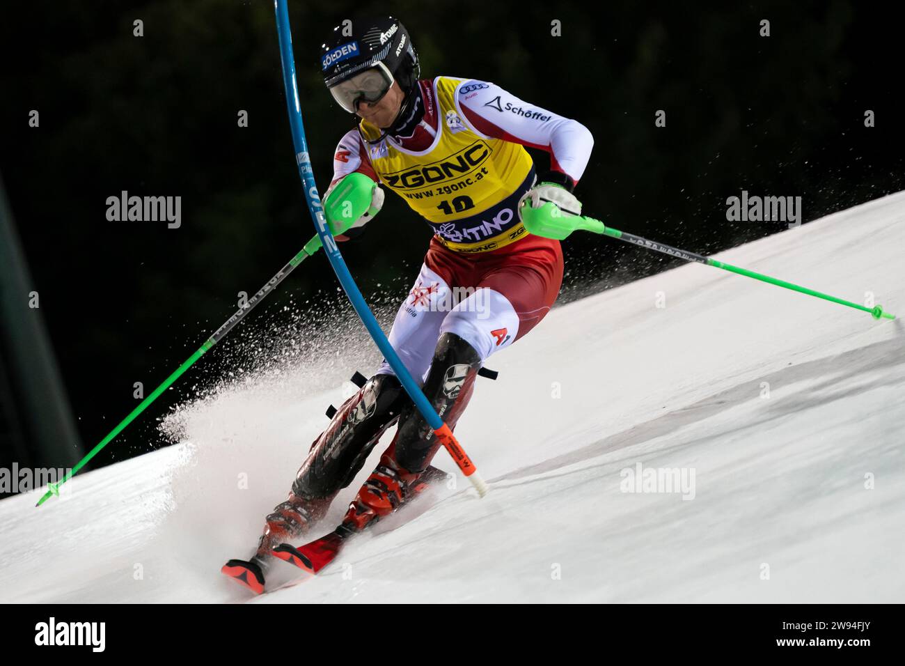 Madonna di Campiglio, Trient, Italien 22. Dezember 2023: GSTREIN Fabio (Aut) nimmt an der Audi FIS Alpinski-Weltmeisterschaft 2023-24 Herren Slalom Ra Teil Stockfoto