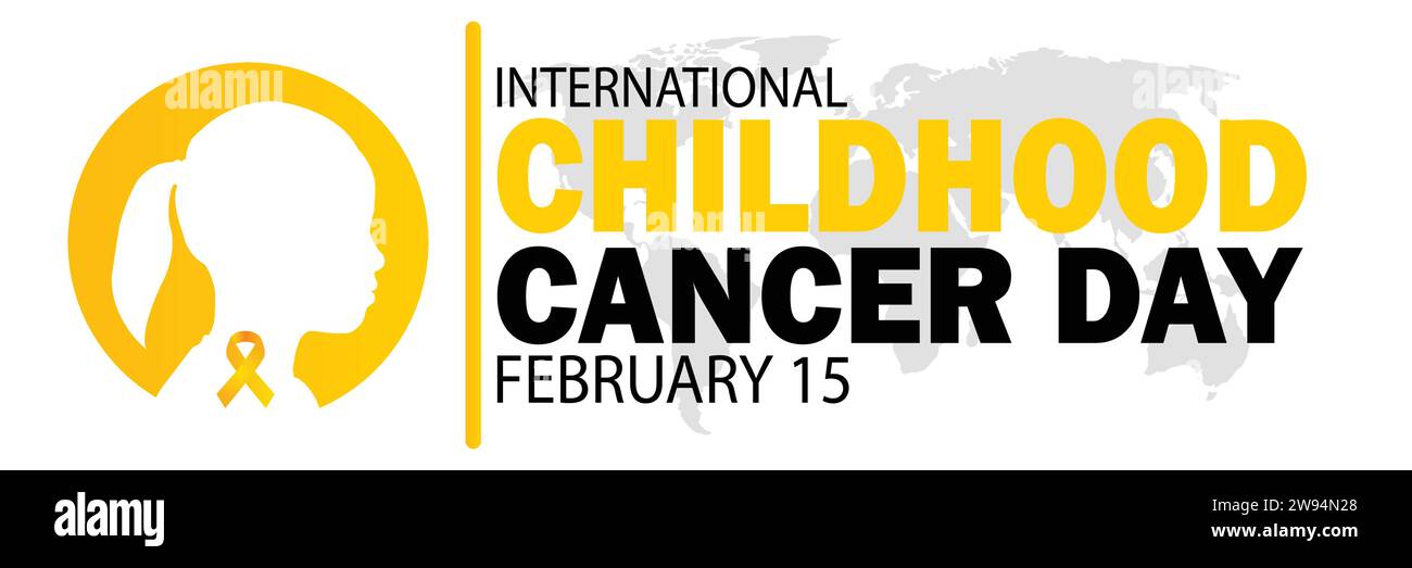 International Childhood Cancer Day Vector Template Design Illustration. Februar. Geeignet für Grußkarten, Poster und Banner Stock Vektor