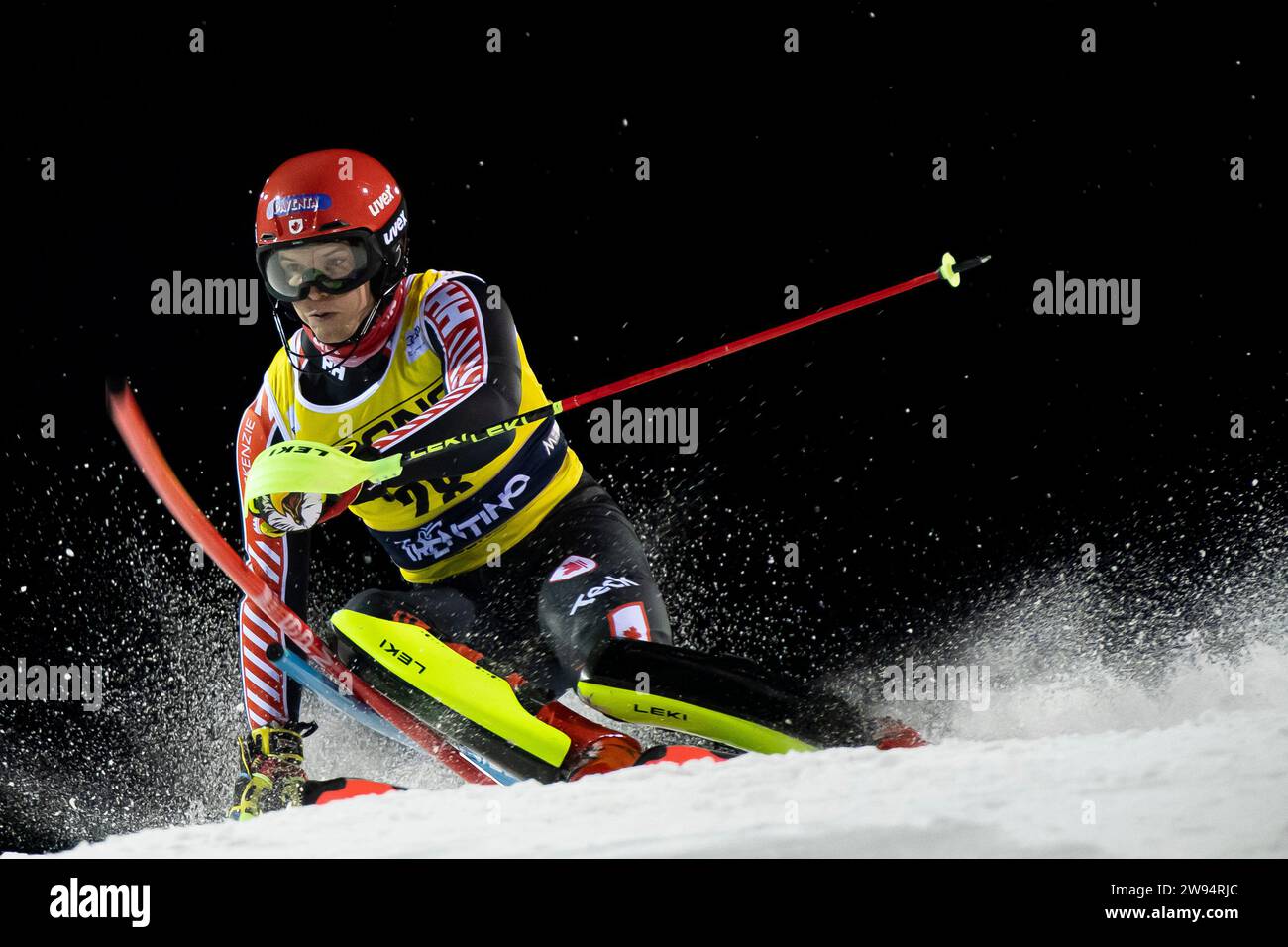 Madonna di Campiglio, Trient, Italien 22. Dezember 2023: READ Erik (CAN) tritt beim Audi FIS Alpinski-WM 2023-24 Slalomrennen der Herren an Stockfoto