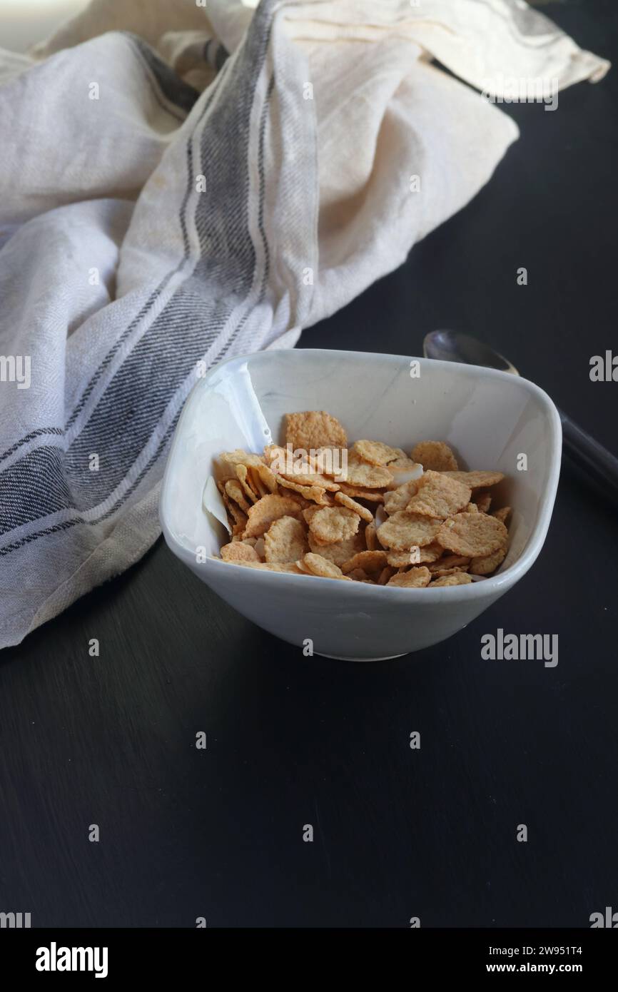 Müsli, Maisflocken Stockfoto