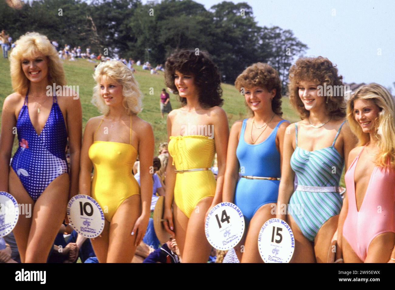 Eine Miss Great Britain Heat im Donington Park 1984 Stockfoto