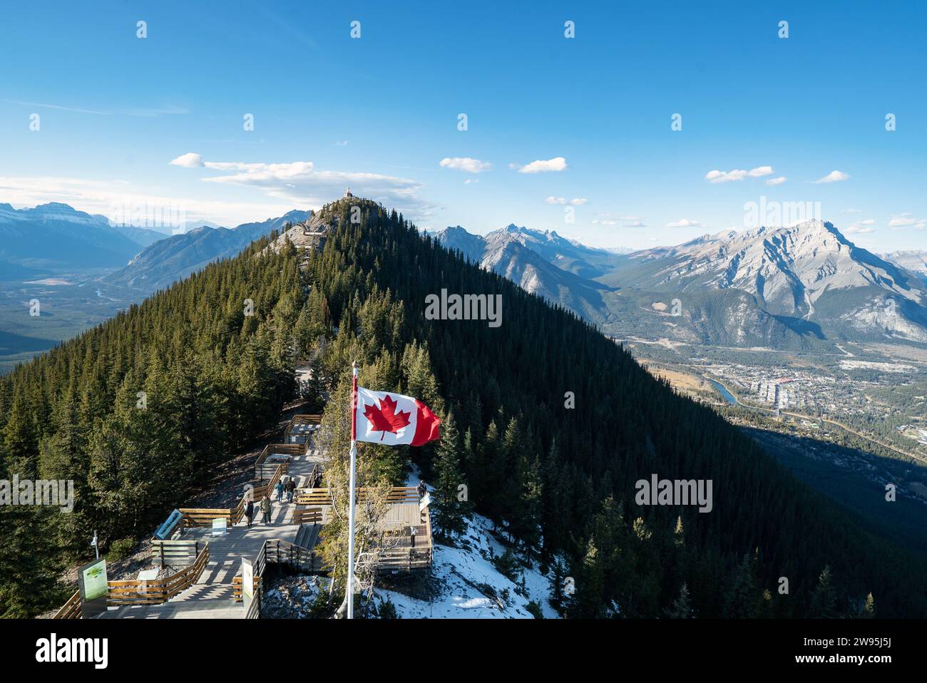 Panoramablick von der Spitze der Rocky Mountains Stockfoto