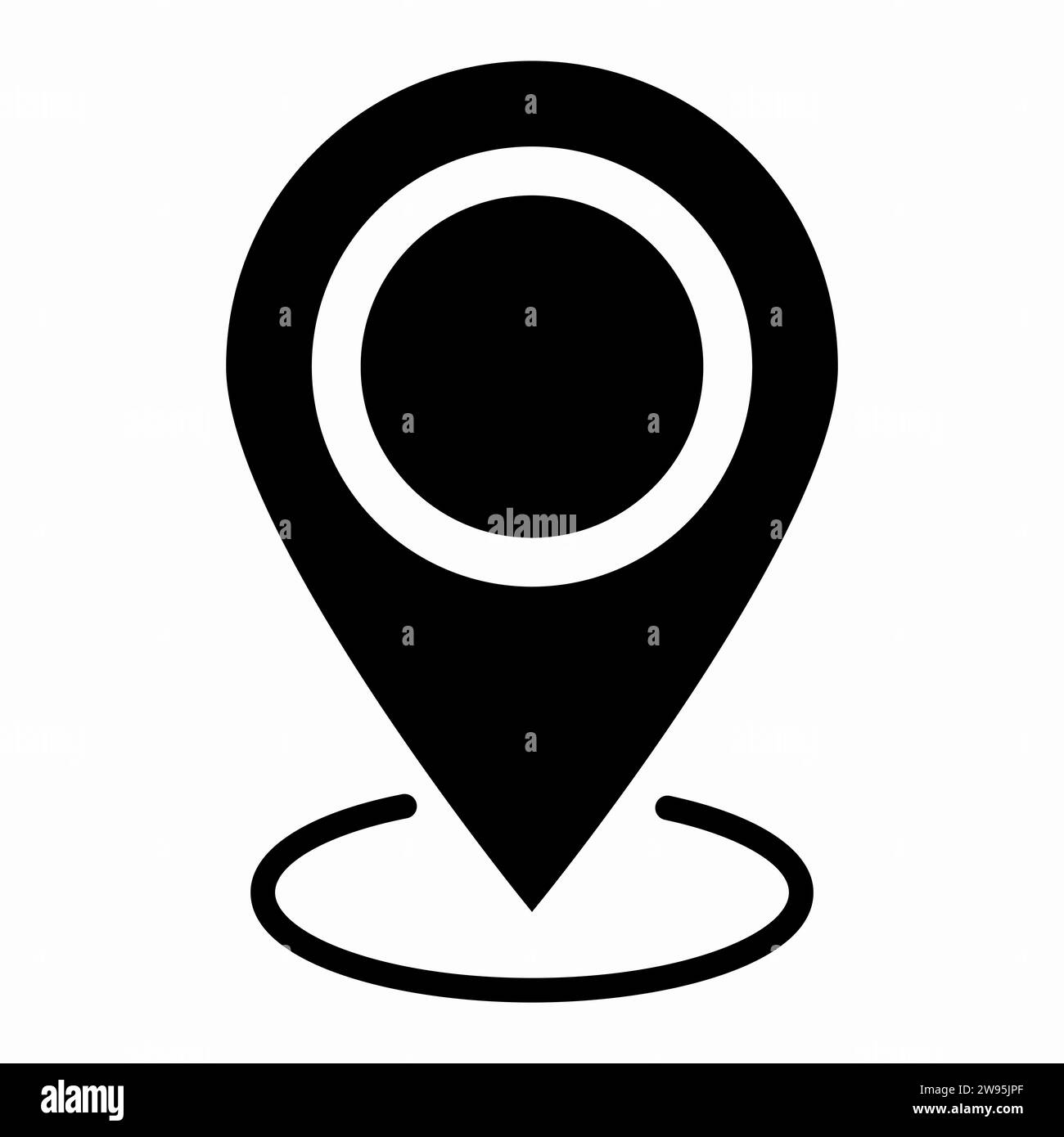 Symbol für PIN-Karte für Position. Flaches Design. Vektorzeichen auf einem weißen isolierten Hintergrund. Stock Vektor