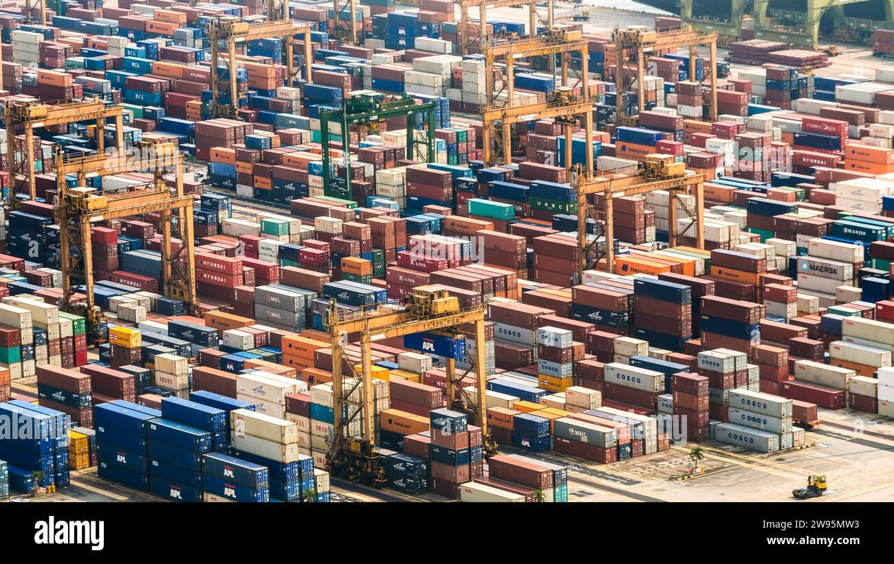 Containerhafen, Singapur Stockfoto