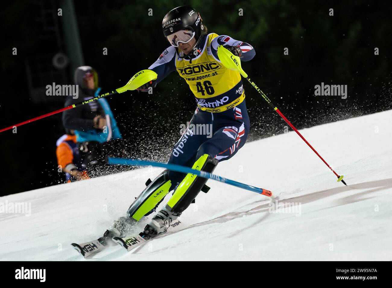 Madonna di Campiglio, Trient, Italien 22. Dezember 2023: TAYLOR Laurie (GbR) nimmt an der Audi FIS Alpinski-Weltmeisterschaft 2023-24 Herren Slalom Ra Teil Stockfoto