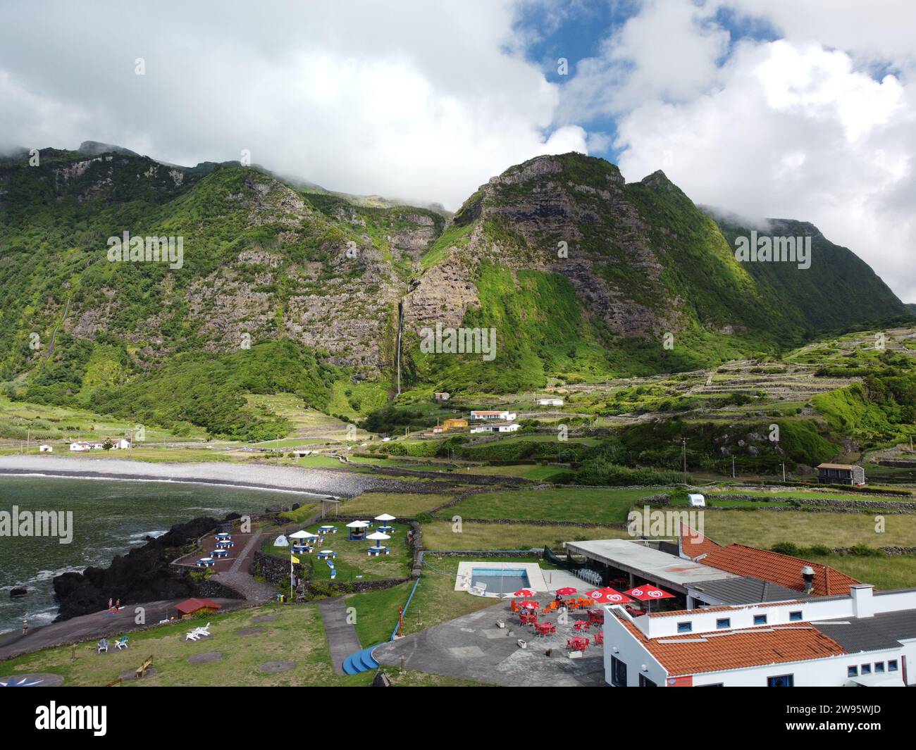 Fajã Grande es una freguesia portuguesa perteneciente al municipio de Lajes das Flores, Stockfoto