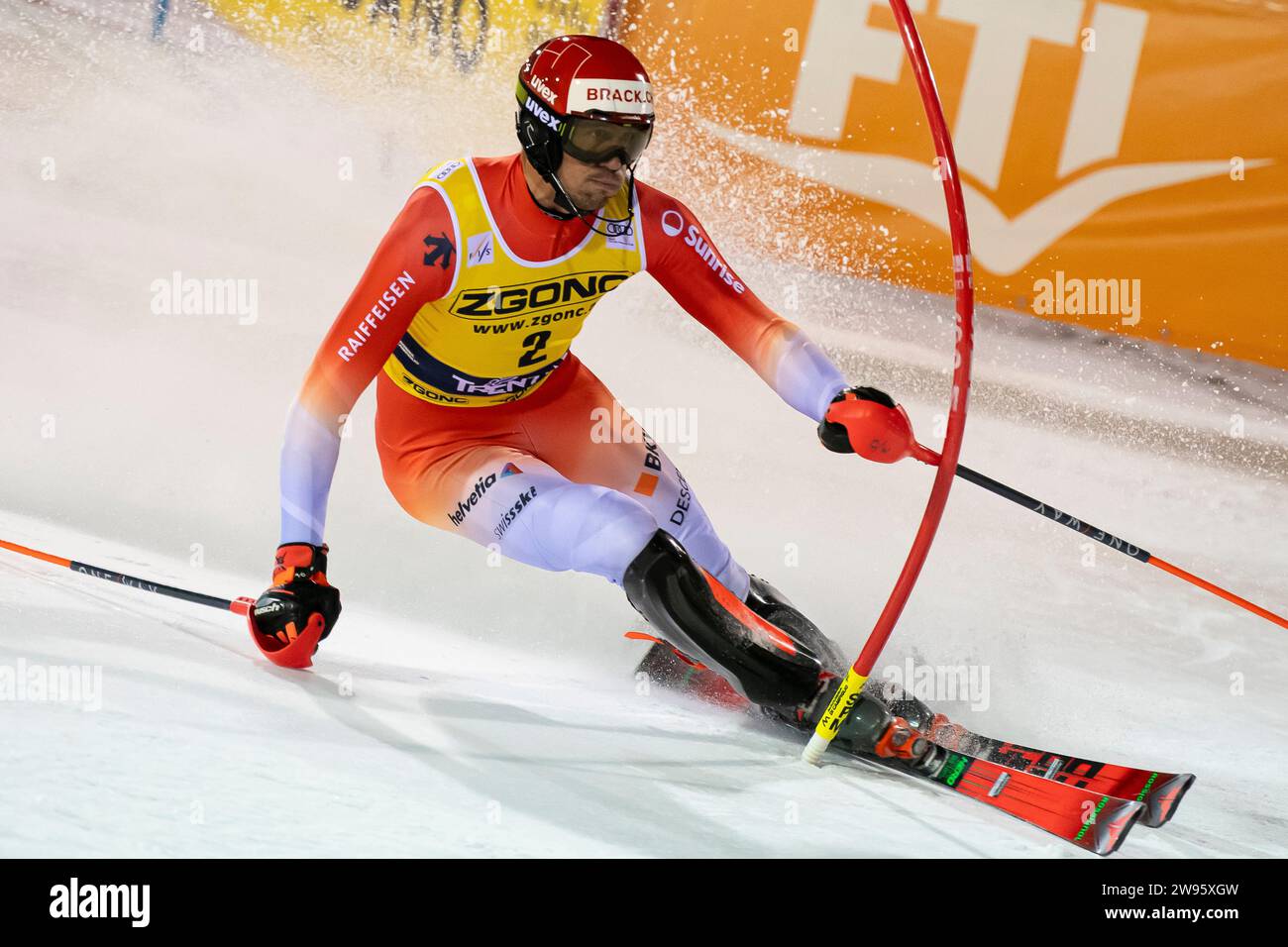 Madonna di Campiglio, Trient, Italien 22. Dezember 2023: ZENHAEUSERN Ramon (Sui) nimmt an der Audi FIS Alpinweltmeisterschaft 2023-24 Herren Slalo Teil Stockfoto