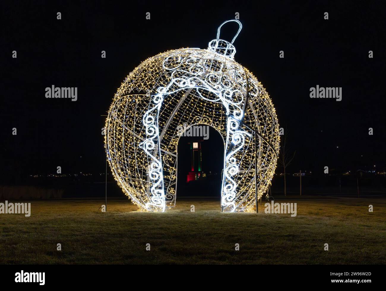 Weihnachtslichterfest und -Feier in Aurora Highland, Colorado Stockfoto