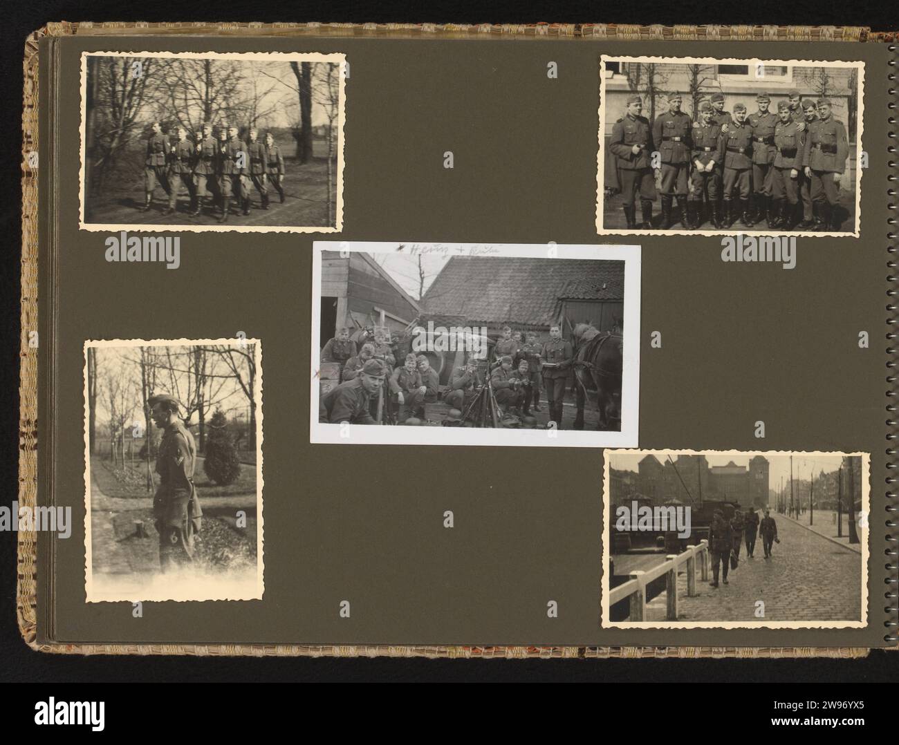 Group Soldiers, Anonym, 1940 - 1943 Fotoalbum Magazin mit fünf Fotos ...