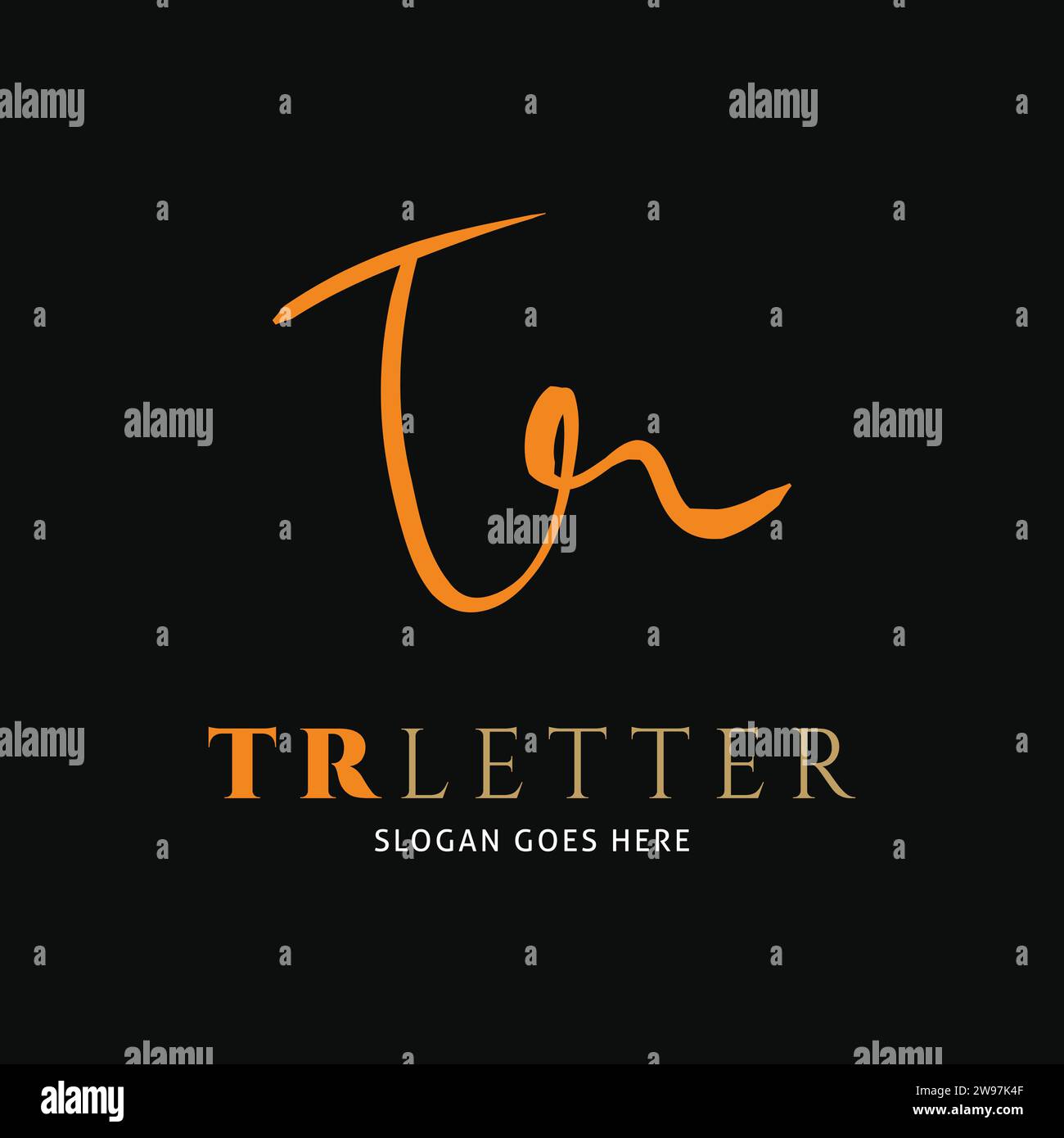 Initial Letter TR Signature Icon Vektor Logo Vorlage Illustration Design Stock Vektor
