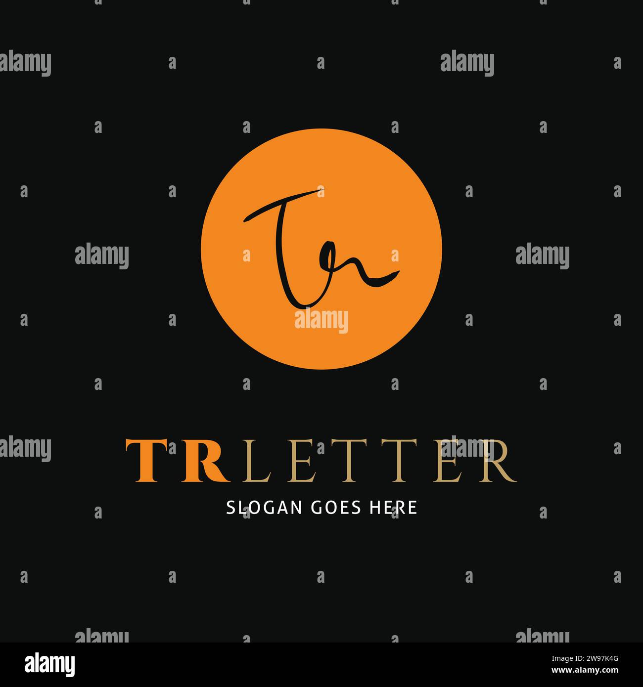 Initial Letter TR Signature Icon Vektor Logo Vorlage Illustration Design Stock Vektor