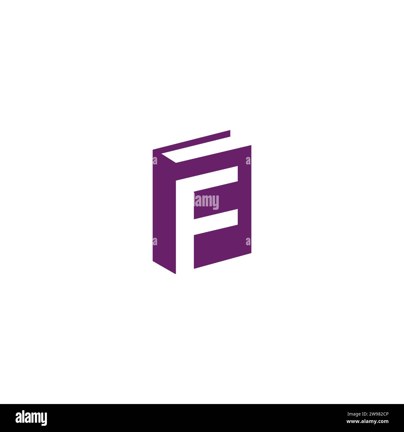 F Book Logo einfaches Design. Buchstabe F Stock Vektor