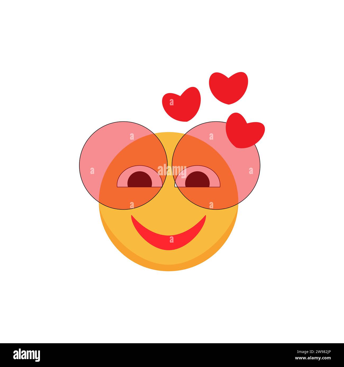 Große Auswahl an gelben Emoticon-Smile-Symbolen. Comic-Emoji-Set. Emoticons gesetzt. Stock Vektor