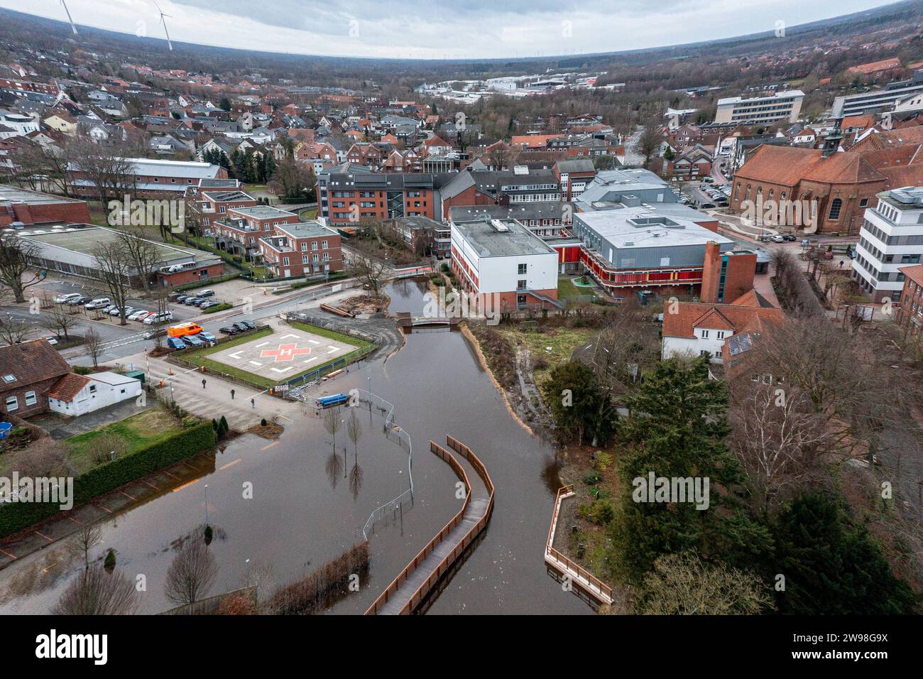 Hochwasser Vechta 2024 / 25.12.2023, Vechta, Hochwasser Vechta