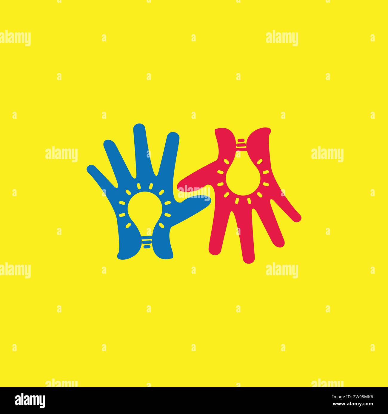 Farbenfrohe Glanz Hand kreatives Symbol Schule Dekoration Vektor Stock Vektor