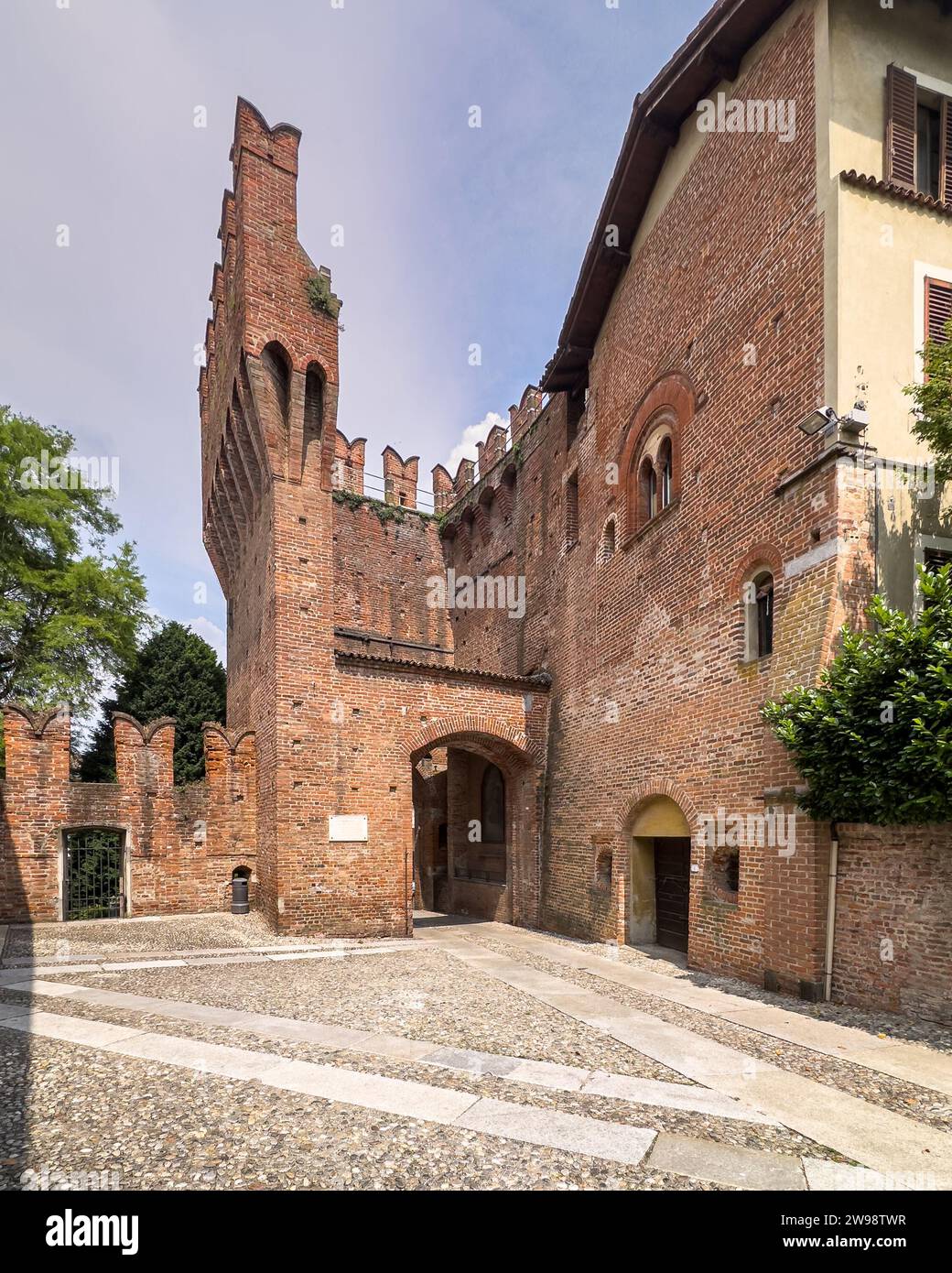 Schloss San Colombano al Lambro, Lombardei, Italien Stockfoto