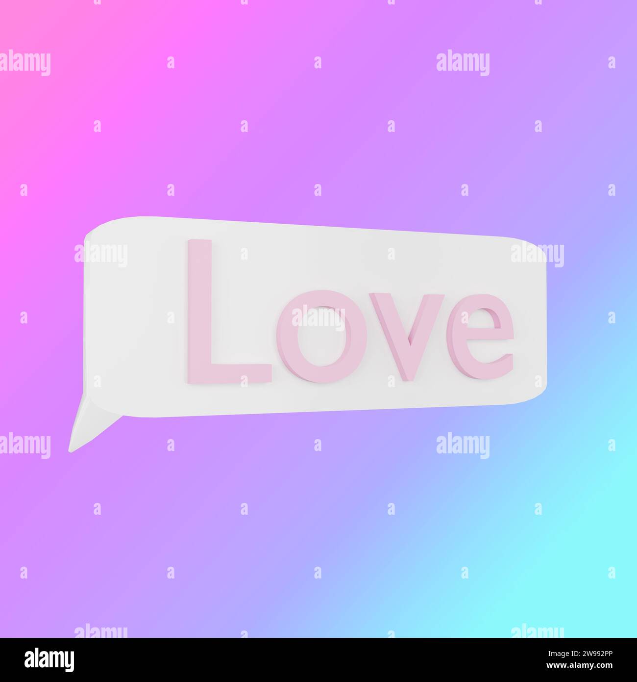 Einfache, aber kraftvolle „Love“-Botschaft, die Emotionen anregt. Stockfoto