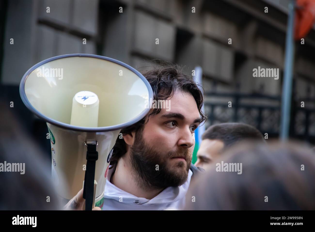 Demonstrationen von Studenten in Serbien, Studentenvertretern und Demonstrationsführern Stockfoto