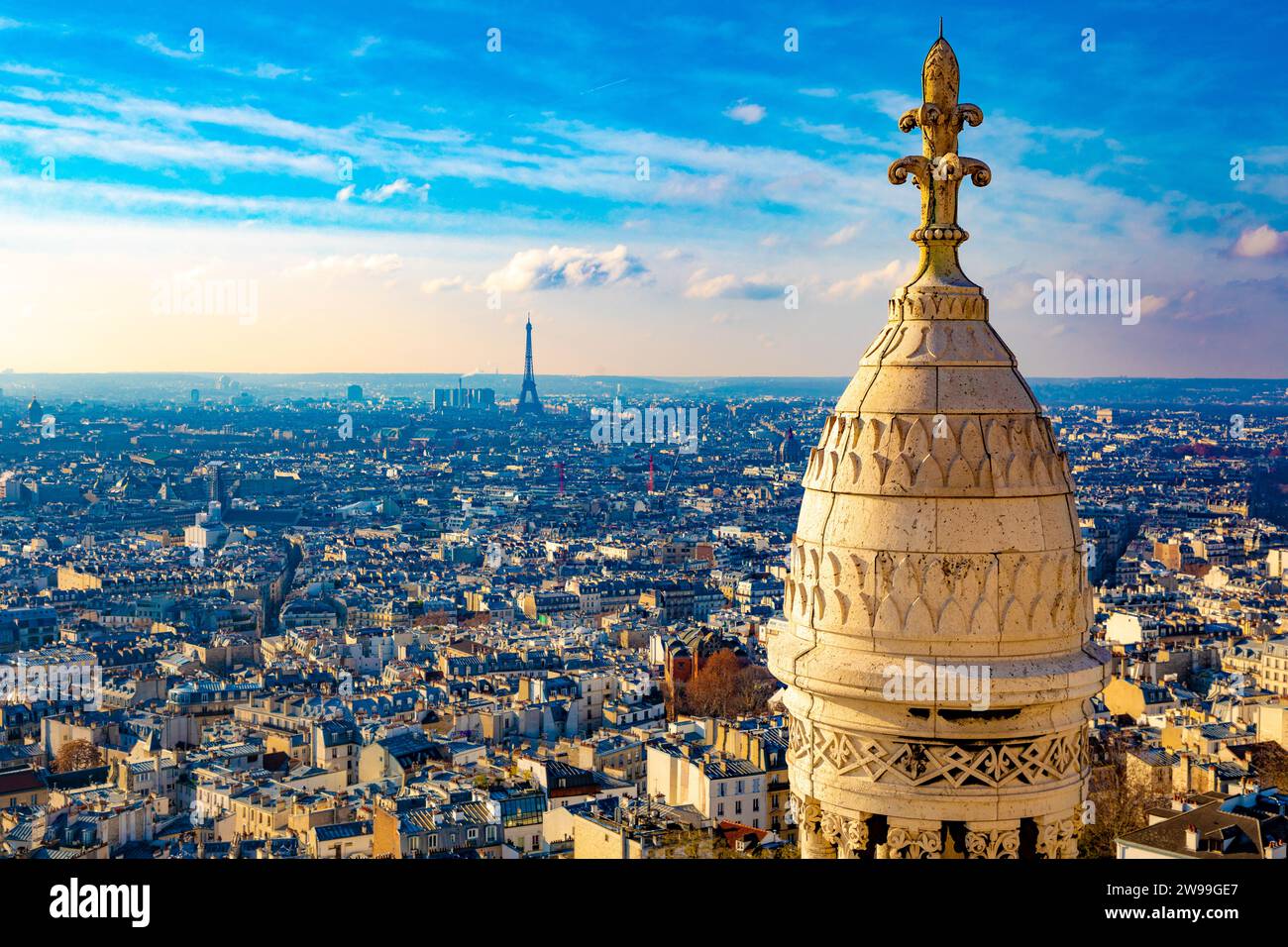 Blick auf den Eiffel von Montmartre Stockfoto