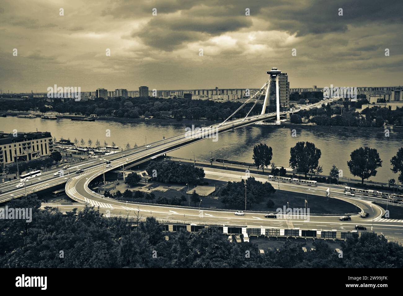 Brücke des Slowakischen Nationalaufstandes, Bratislava, Slowakei Stockfoto