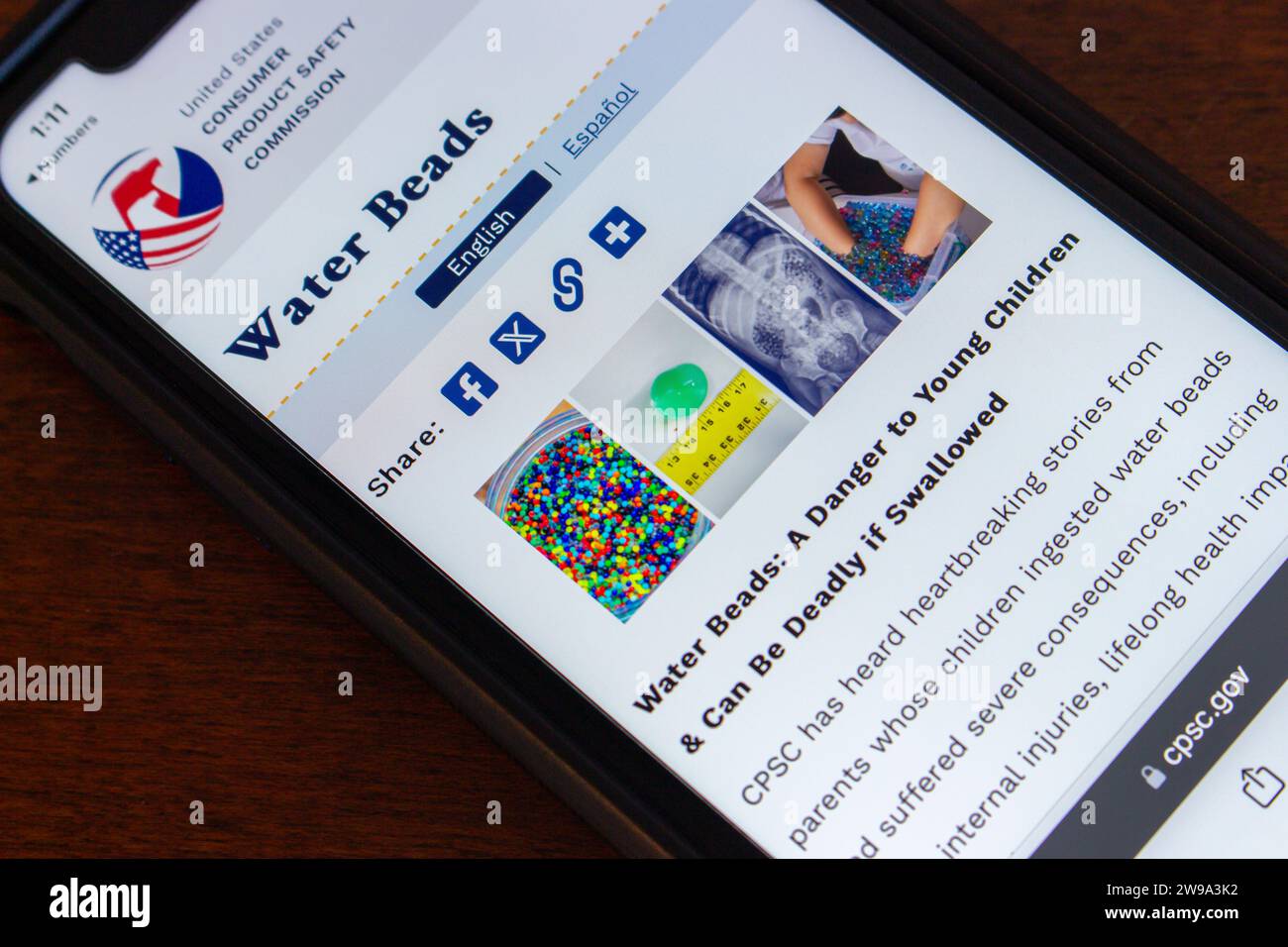 Vancouver, KANADA 25. Dezember 2023 Ein Beitrag „Water Beads A Danger to Young Children