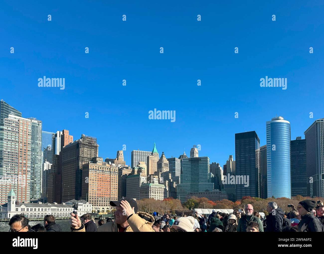 New York City Street bei Sonnenuntergang. Alte malerische Straße im TriBeCa Viertel in Manhattan. Stockfoto