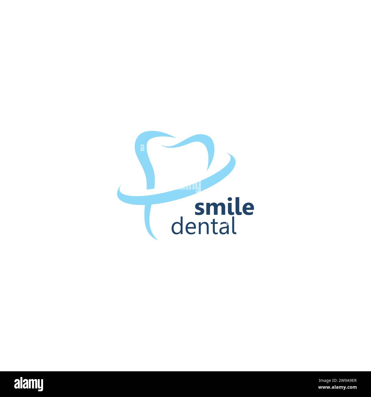 Smile Dental Logo In Blauer Farbe Stock Vektor